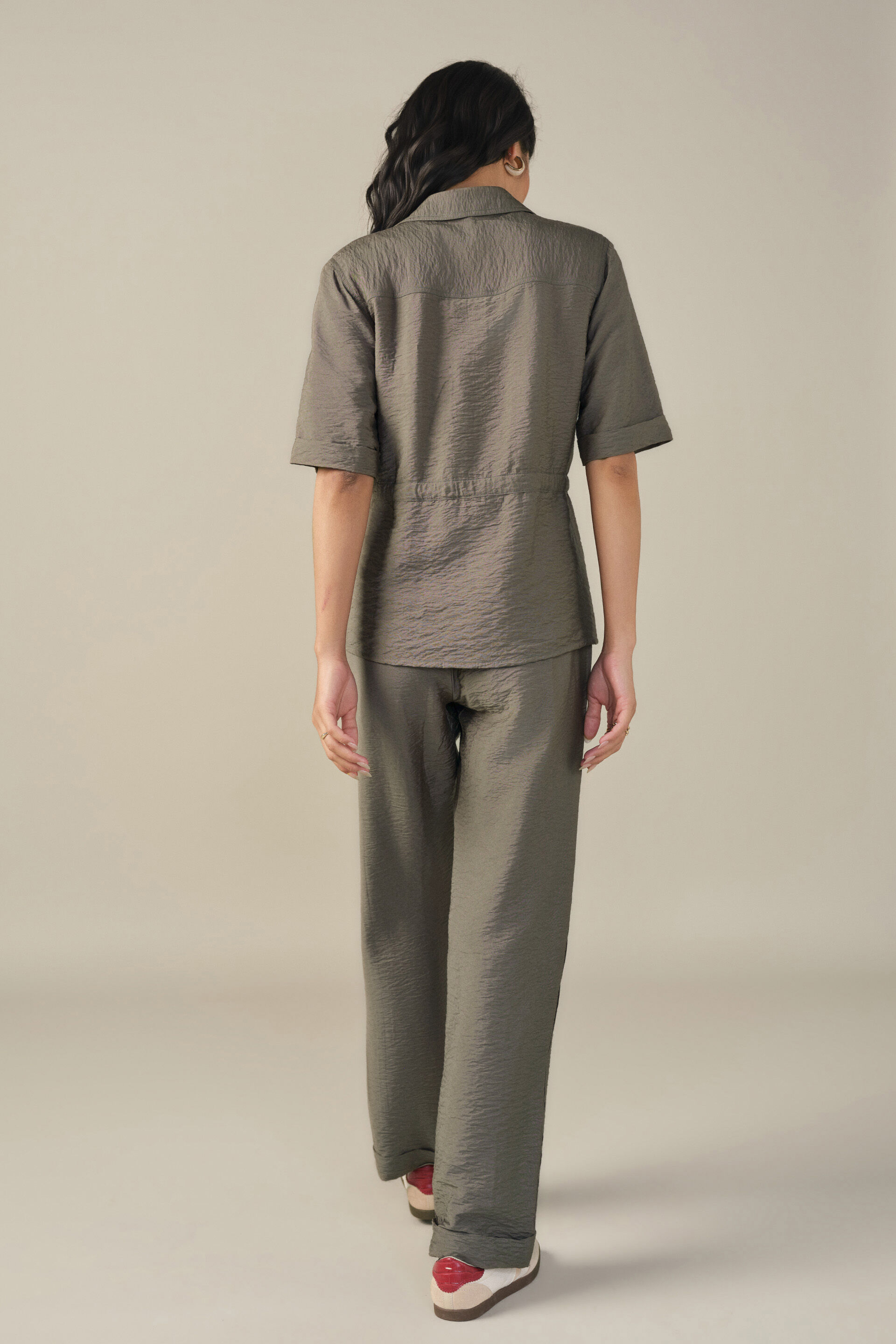 Relaxed Co-ord in Olive, Green, image 5